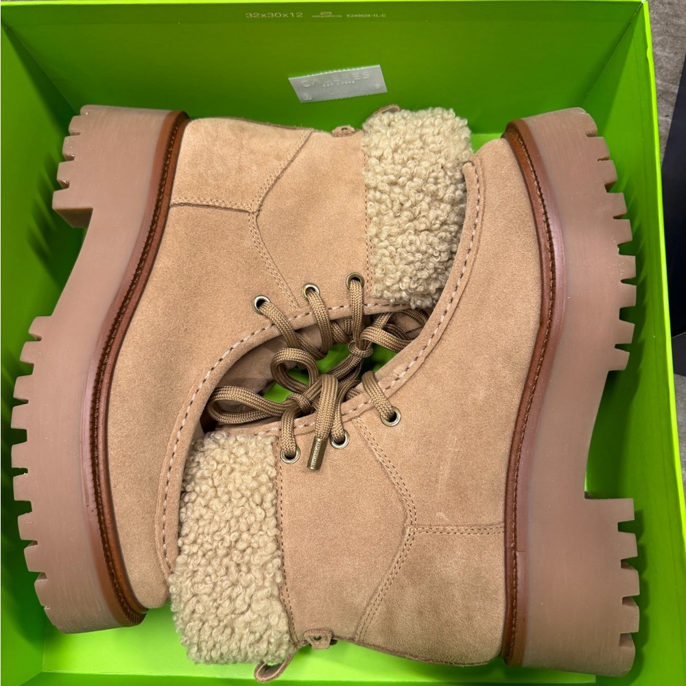 Sam Edelman Tan Lace-Up Boots
